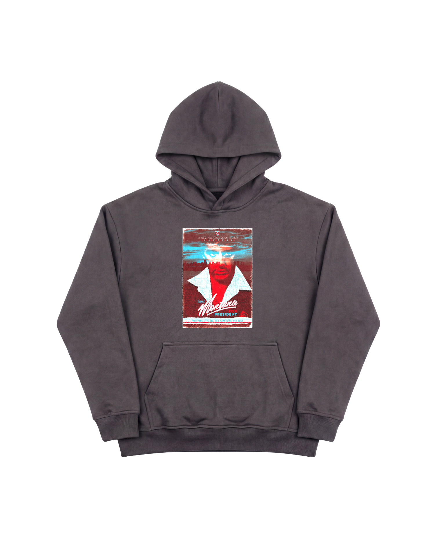 Tony Montana Hoodie 410 Gris Oscuro Cubica