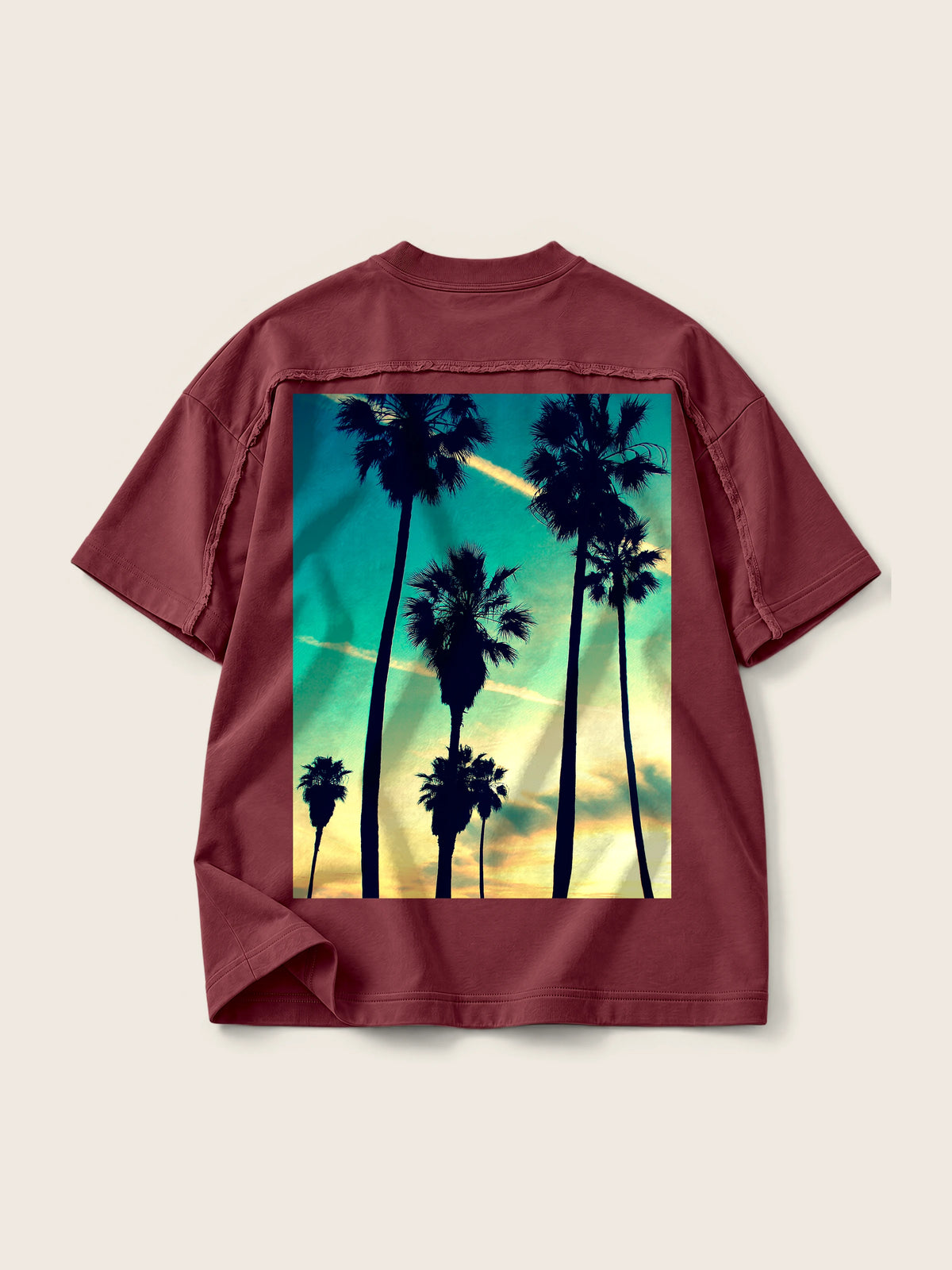 Tropical Dusk · Camiseta Semi Oversize con Cortes 410g — Imagen del producto 11