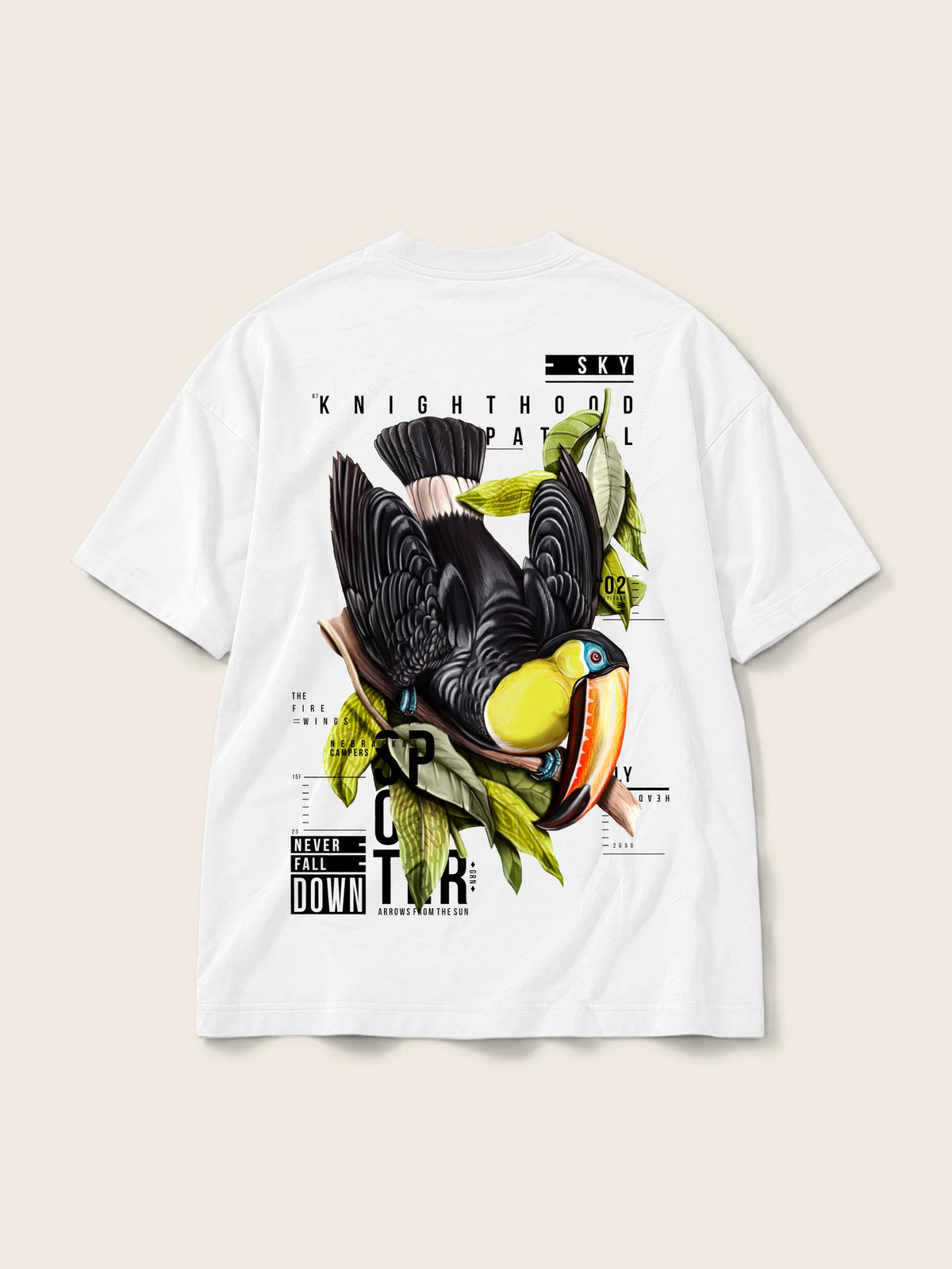 Tucán · Camiseta Semi Oversize 250g Blanco — Imagen del producto 3