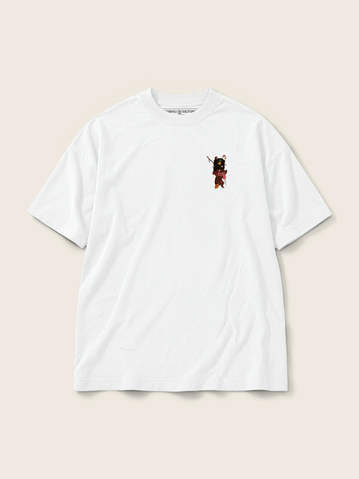 Ungaunga · Camiseta Semi Oversize 250g Blanco, blanco, estampado bolsillo, vista frontal