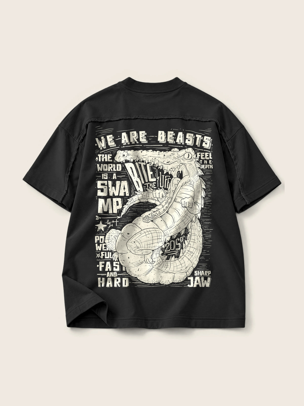 We Are Beasts · Camiseta Semi Oversize con Cortes 410g — Imagen del producto 7