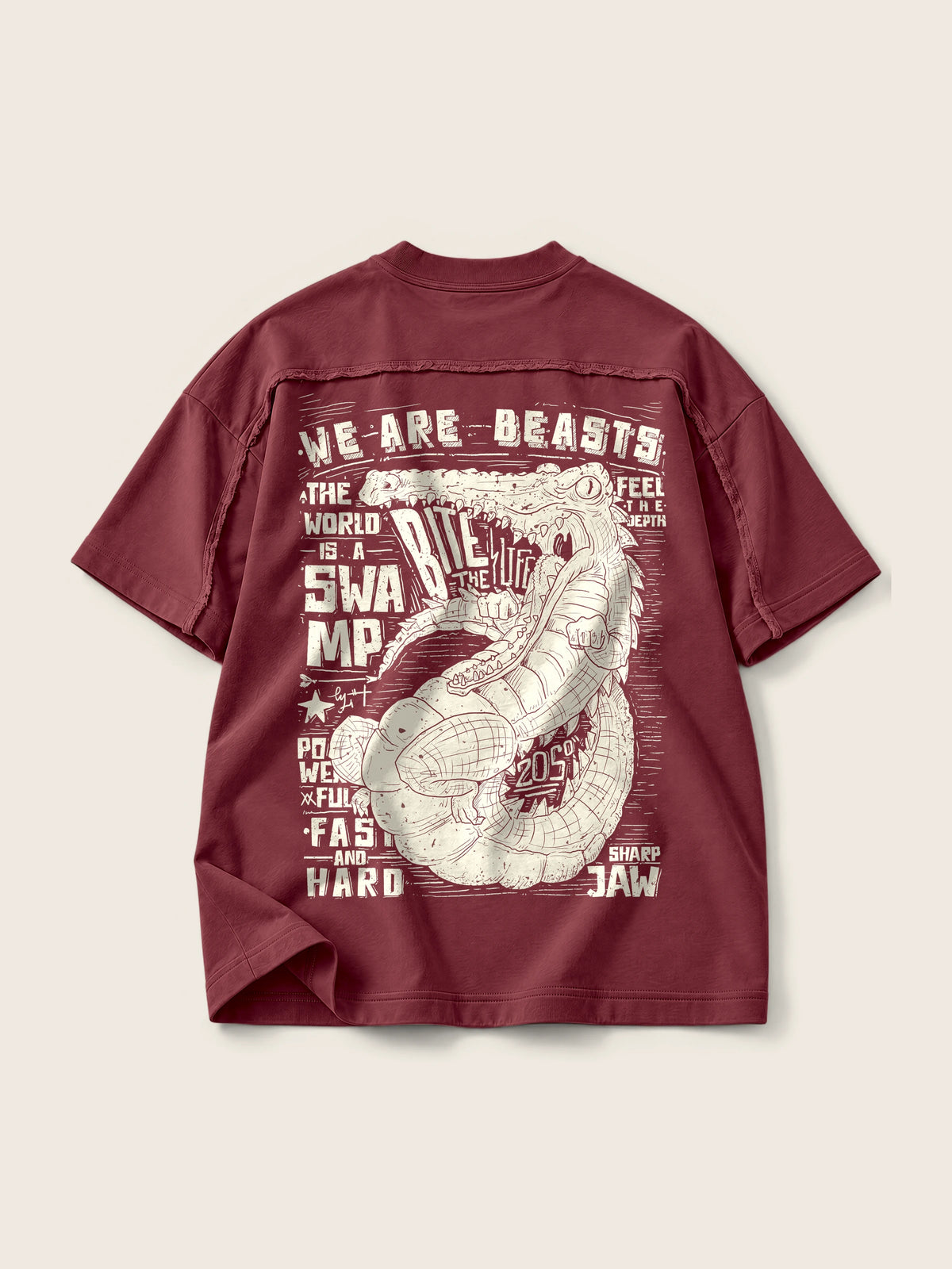 We Are Beasts · Camiseta Semi Oversize con Cortes 410g — Imagen del producto 11