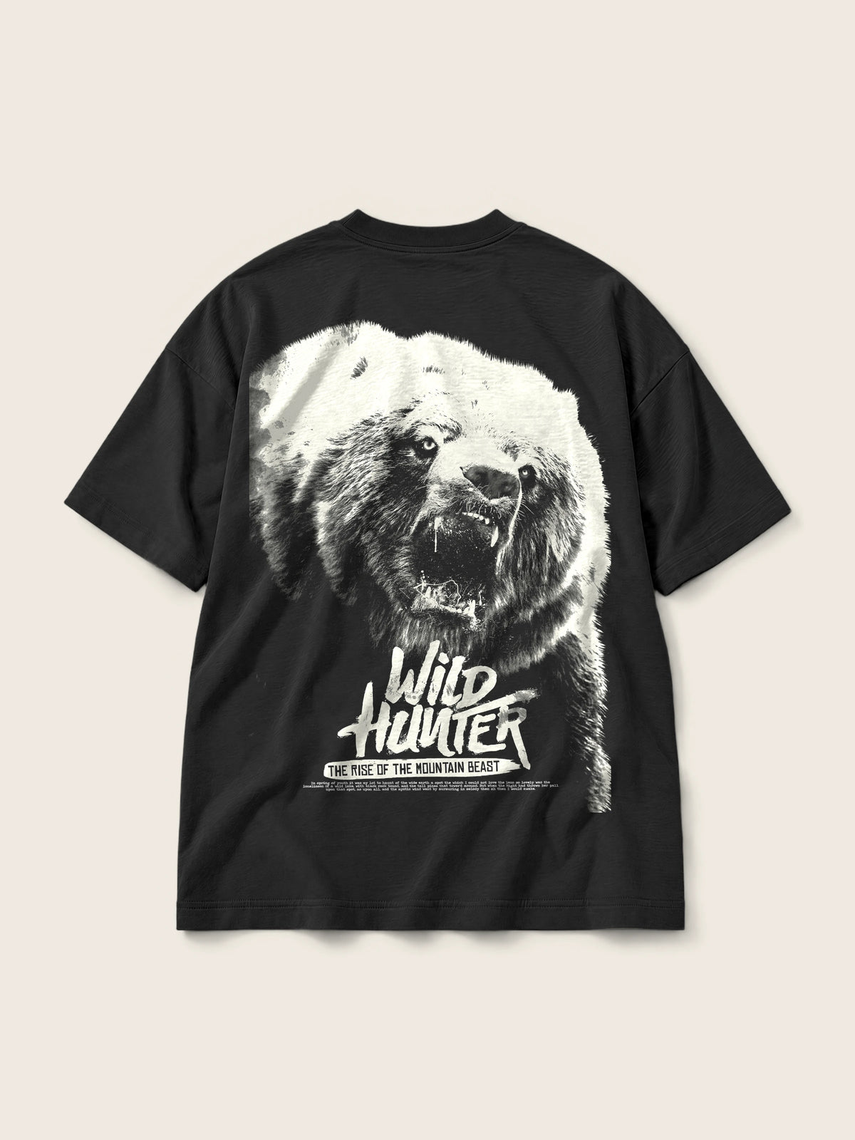 Wild Hunter · Camiseta Semi Oversize 310g Negro — Imagen del producto 1