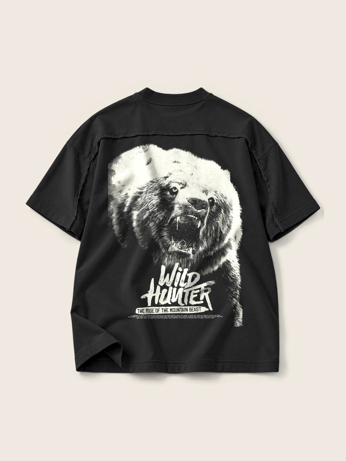 Wild Hunter · Camiseta Semi Oversize con Cortes 410g — Imagen del producto 1